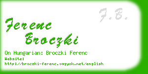 ferenc broczki business card